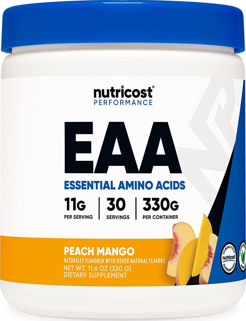 Nutricost EAA Powder 30 Servings (Peach Mango) - Essential Amino Acids - Non-GMO, Gluten Free, Vegetarian Friendly