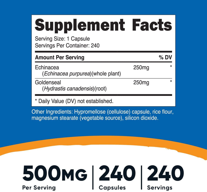 Nutricost Echinacea and Goldenseal Root 240 Caps