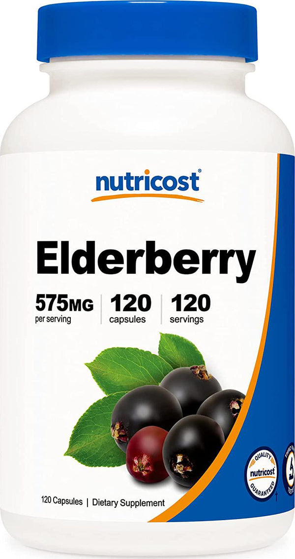 Nutricost Elderberry Capsules 575mg (120 Capsules) - Veggie Capsules, Gluten Free and Non-GMO