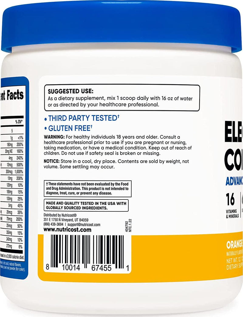 Nutricost Electrolyte Powder Complex, Orange Mango, 60 Servings