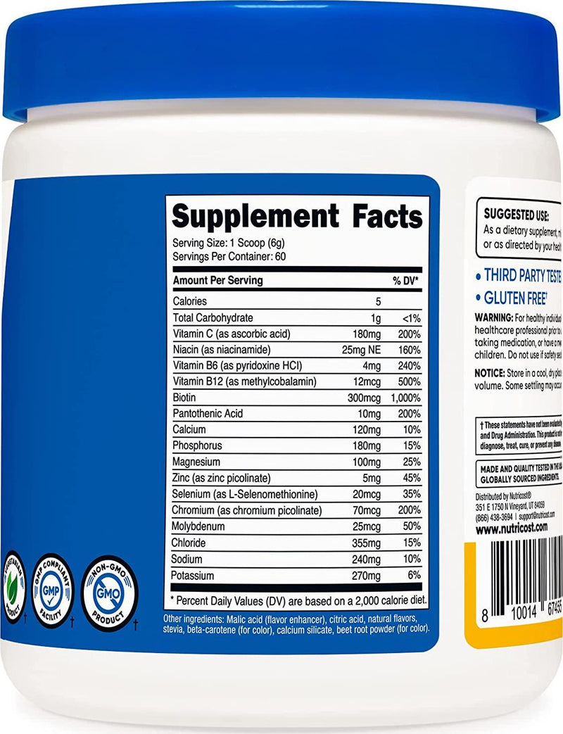 Nutricost Electrolyte Powder Complex, Orange Mango, 60 Servings