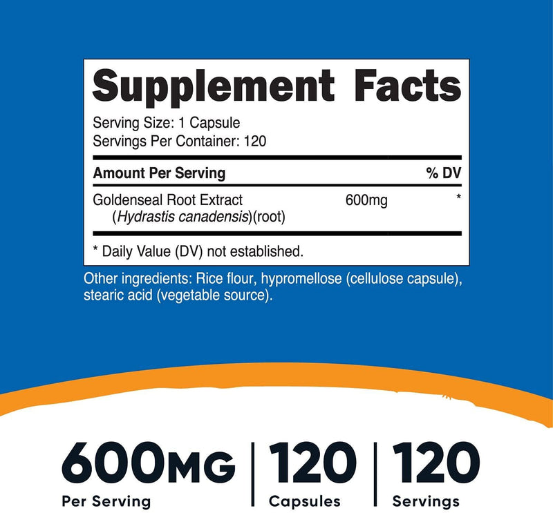 Nutricost Goldenseal Root 600Mg, ules - Non-Gmo, Gluten Free, Veggie Capsules