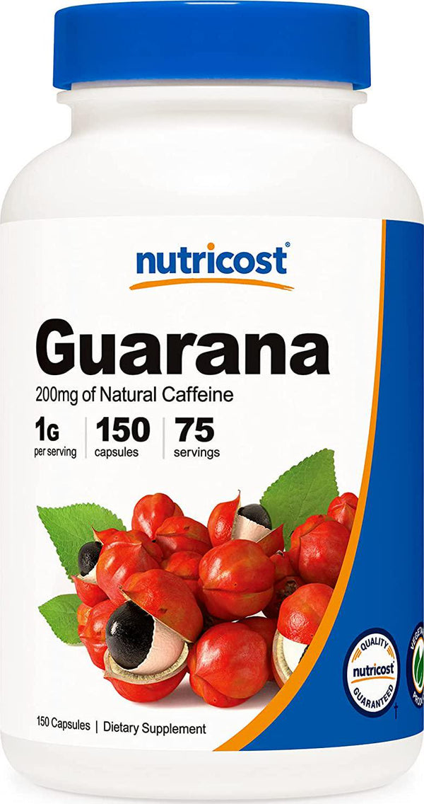 Nutricost Guarana 1000mg, 150 Veggie Capsules - Natural Herbal Brazilian Caffeine Energizer Supplement