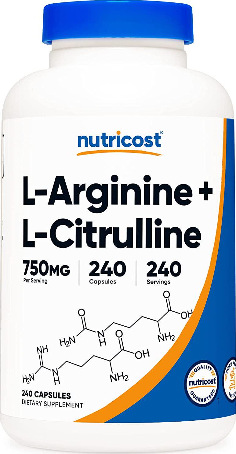 Nutricost L-Arginine L-Citrulline Complex 750mg, 240 Capsules - Non-GMO