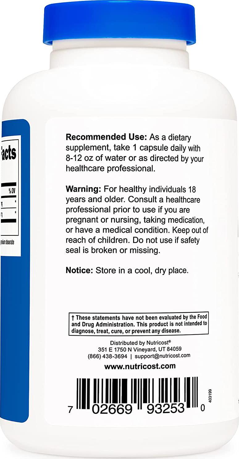 Nutricost L-Arginine L-Ornithine 750mg; 180 Capsules