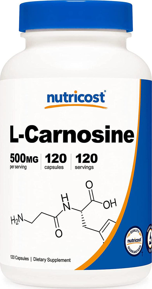 Nutricost L-Carnosine 500mg, 120 Capsules - Veggie Capsules, Non-GMO, Gluten Free, Muscle Function and Strengthening