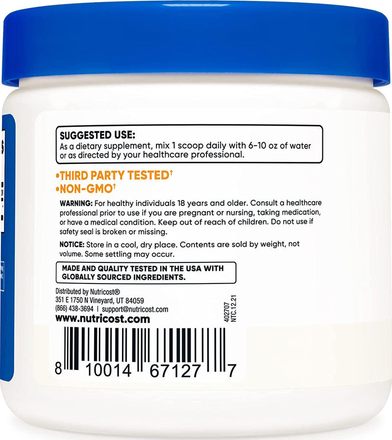 Nutricost L-Carnosine Powder 100 Grams (200 Servings) - Non-GMO