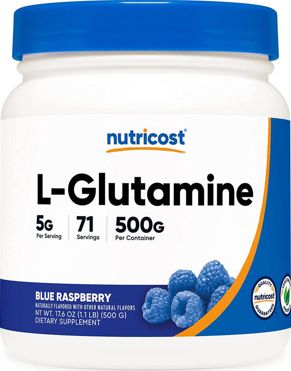 Nutricost L-Glutamine Powder (500 Grams) (Blue Raspberry)