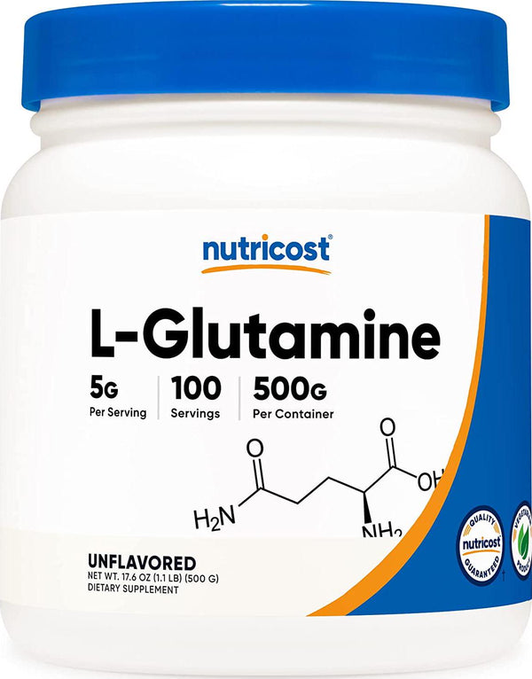 Nutricost L-Glutamine Powder (500 Grams) Unflavored - Gluten Free and Non-GMO