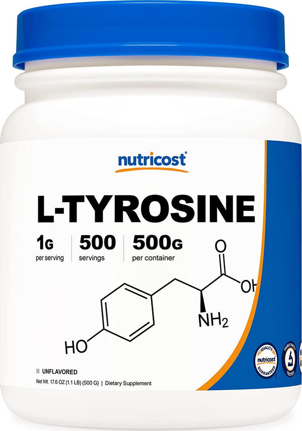 Nutricost L-Tyrosine Powder - Pure L-Tyrosine Powder 500 Grams Unflavored