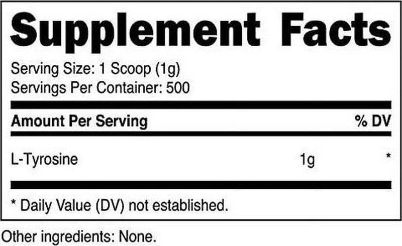 Nutricost L-Tyrosine Powder - Pure L-Tyrosine Powder 500 Grams Unflavored