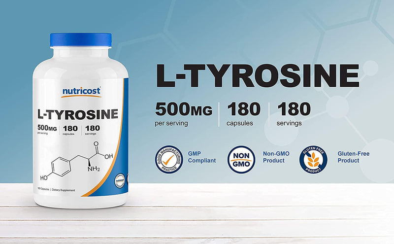 Nutricost L-Tyrosine Capsules 1 Bottle