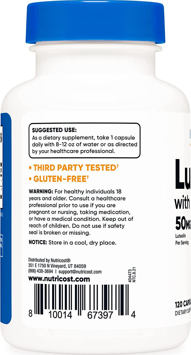 Nutricost Luteolin with Rutin Complex 100mg (50mg Luteolin, 50mg Rutin) 120 Capsules - Vegetarian, Non-GMO, Gluten Free