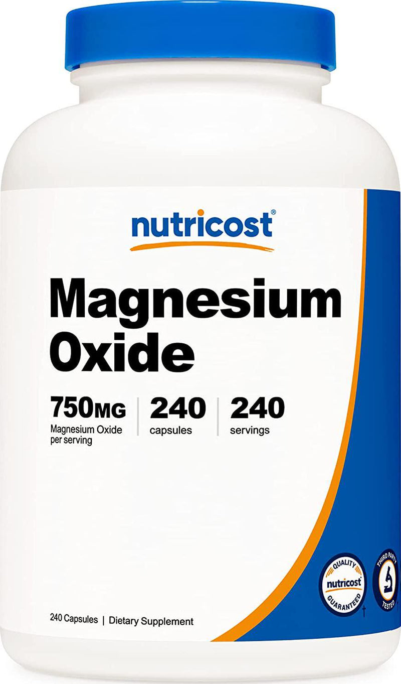 Nutricost Magnesium Oxide 750mg, 240 Capsules - 420mg of Magnesium, Non-GMO, Gluten Free