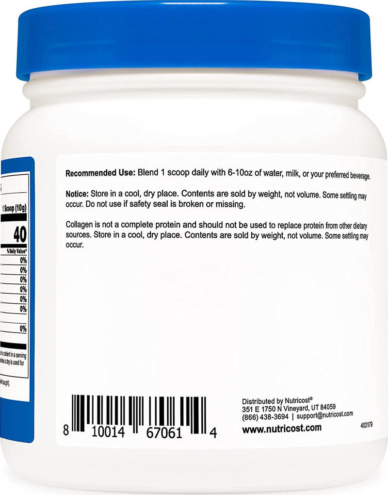 Nutricost Marine Collagen Peptides 8oz from Wild Caught Alaskan Fish, Premium, Hydrolyzed Protein Powder