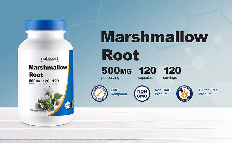 Nutricost Marshmallow Root 500mg, 120 Veggie Capsules - Gluten Free and Non-GMO