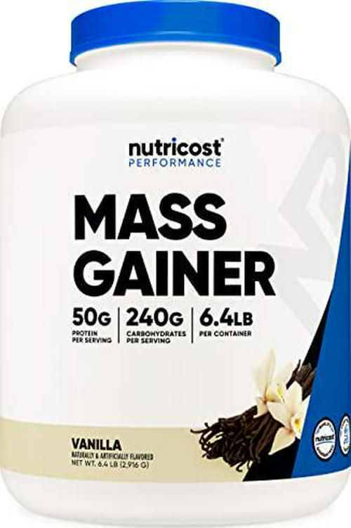 Nutricost Mass Gainer Supplement Vanilla Flavor, 6.4 LBS, 50 Grams Protein and 240 Grams Carbohydrates Per Serving - Non-GMO and Gluten Free