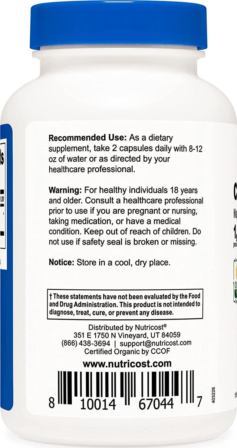 Nutricost Organic Chaga Mushroom Capsules 1000mg, 75 Servings - Certified CCOF Organic, Vegan, Gluten Free, 500mg Per Capsule, 150 Capsules