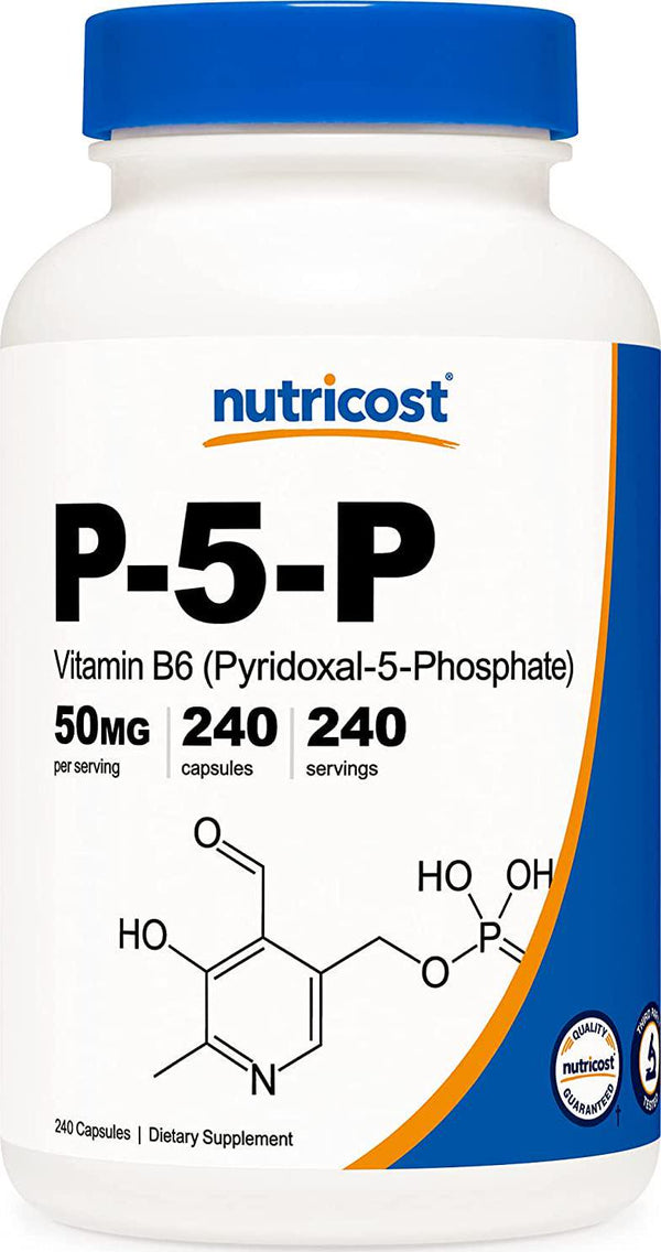 Nutricost P5P Vitamin B6 Supplement 50mg, 240 Capsules (Pyridoxal-5-Phosphate) - Vegetarian Friendly, Non-GMO, Gluten Free