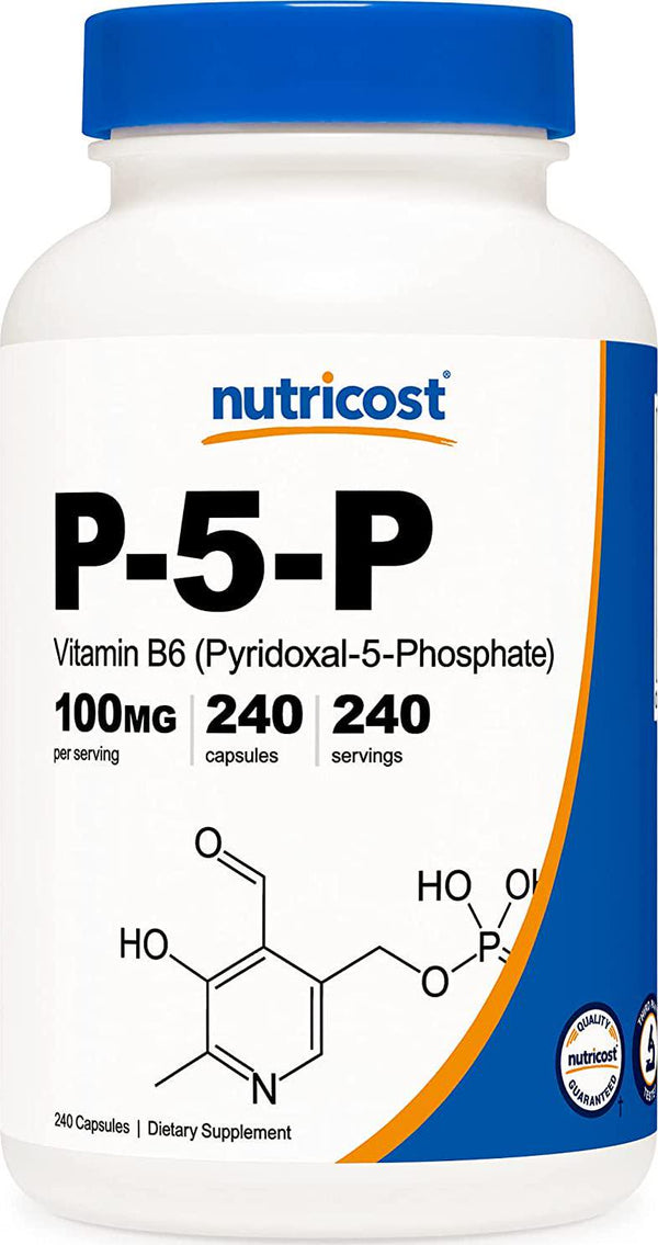 Nutricost P5P Vitamin B6 Supplement 100mg, 240 Capsules (Pyridoxal-5-Phosphate) - Vegetarian Friendly, Non-GMO, Gluten Free