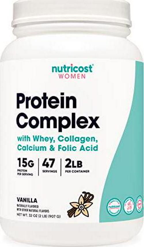 Nutricost Protein for Women Vanilla, 2 LB - Collagen, Whey, Folic Acid, Biotin, Calcium
