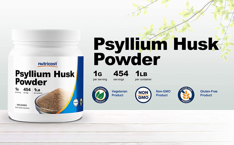 Nutricost Psyllium Husk Ground Powder (1lbs) - Gluten Free and Non-GMO