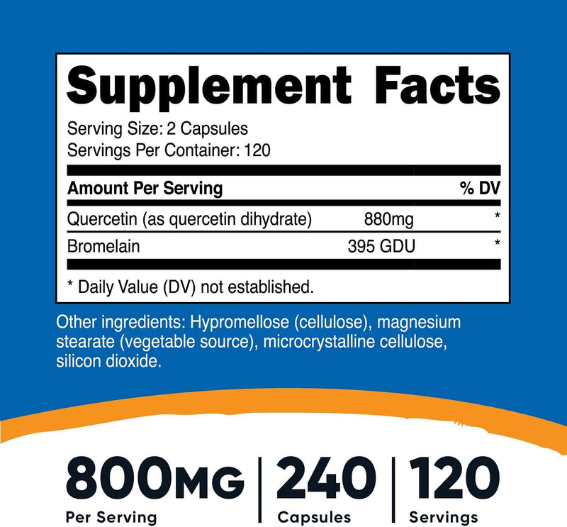 Nutricost Quercetin With Bromelain 240 Caps