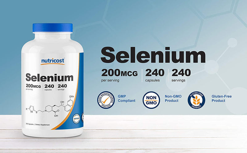 Nutricost Selenium 200Mcg, 240 Veggie Capsules, Non-Gmo, Gluten Free L-Selenomethionine