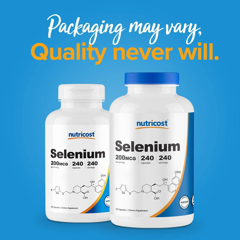 Nutricost Selenium 200Mcg, 240 Veggie Capsules, Non-Gmo, Gluten Free L-Selenomethionine