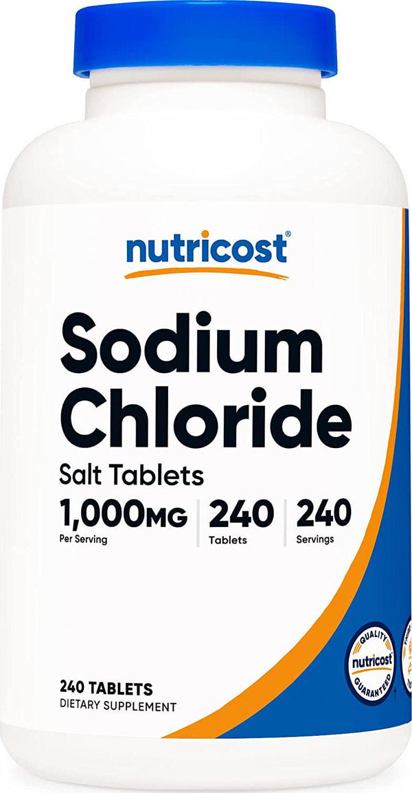 Nutricost Sodium Chloride 1000mg, 240 Tablets - Salt Tablets, Non-GMO, Gluten Free, Vegetarian Friendly