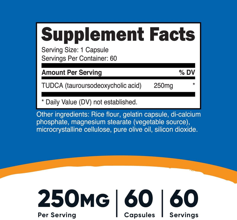 Nutricost Tudca 250Mg, 60 Capsules - Premium Quality