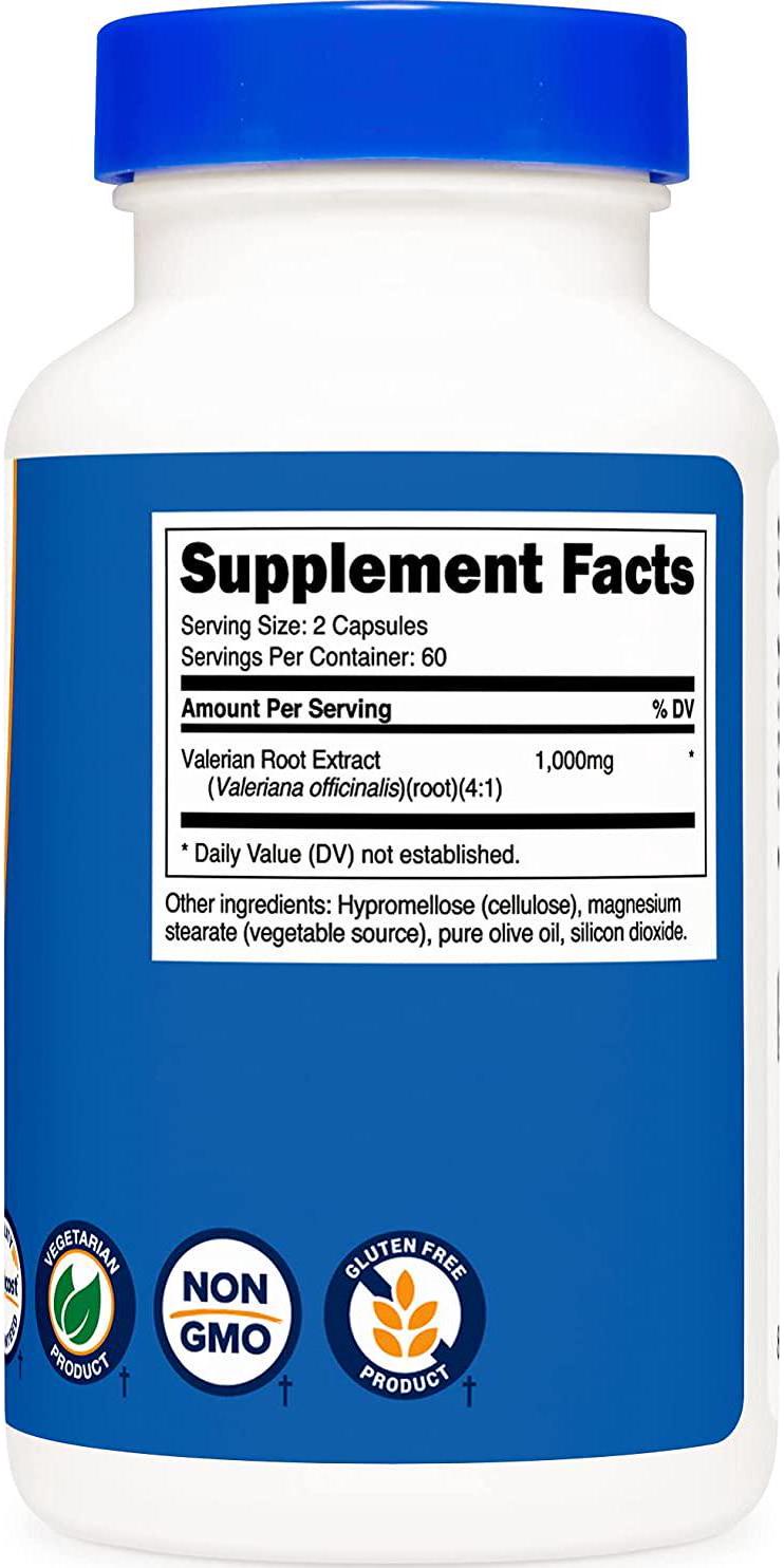 Nutricost Valerian Root Capsules 120 Capsules - Gluten Free And Non-Gmo