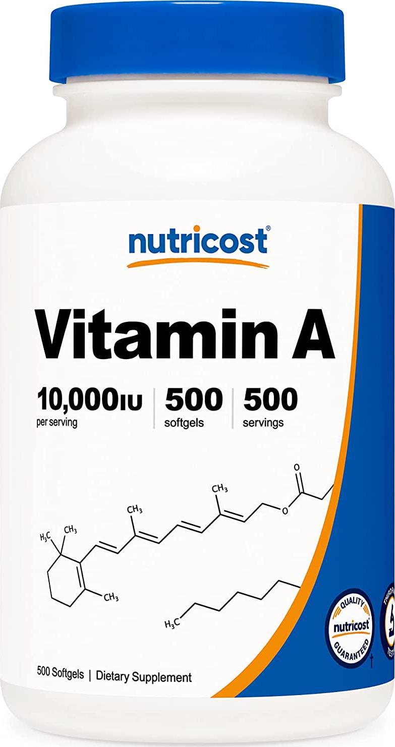 Nutricost Vitamin A 10,000 Iu, 500 Softgel Capsules