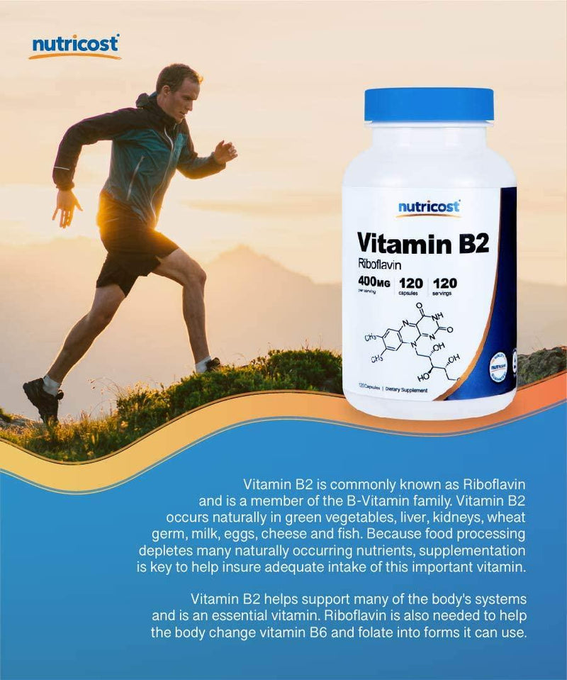 Nutricost Vitamin B2 Capsules 1 Bottle