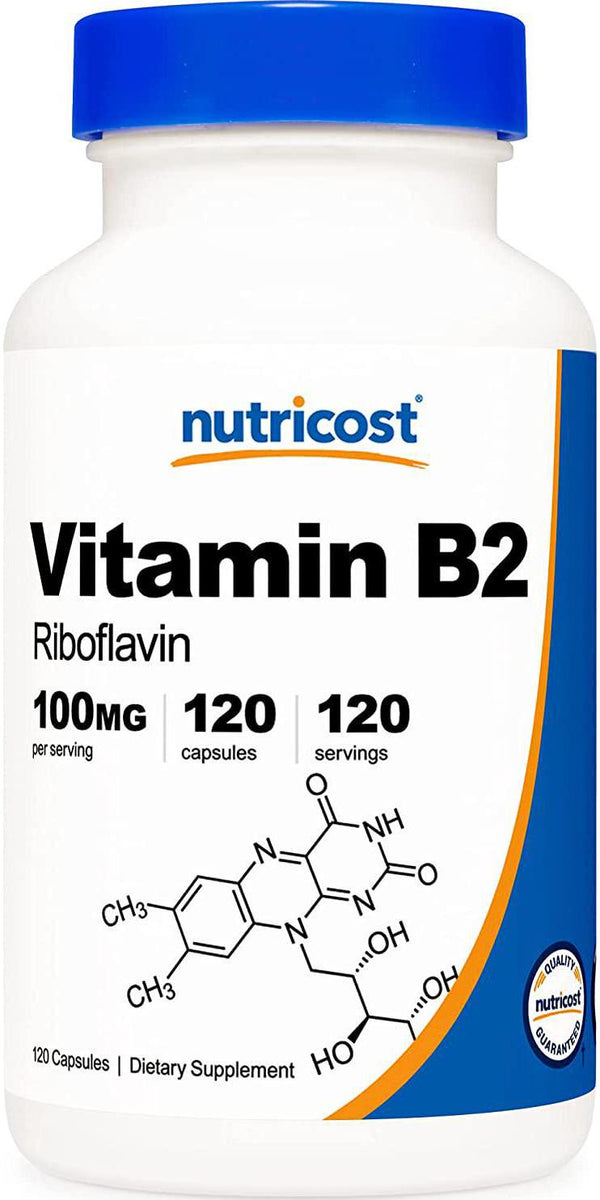 Nutricost Vitamin B2 (Riboflavin) 100mg, 120 Capsules - Gluten Free and Non-GMO