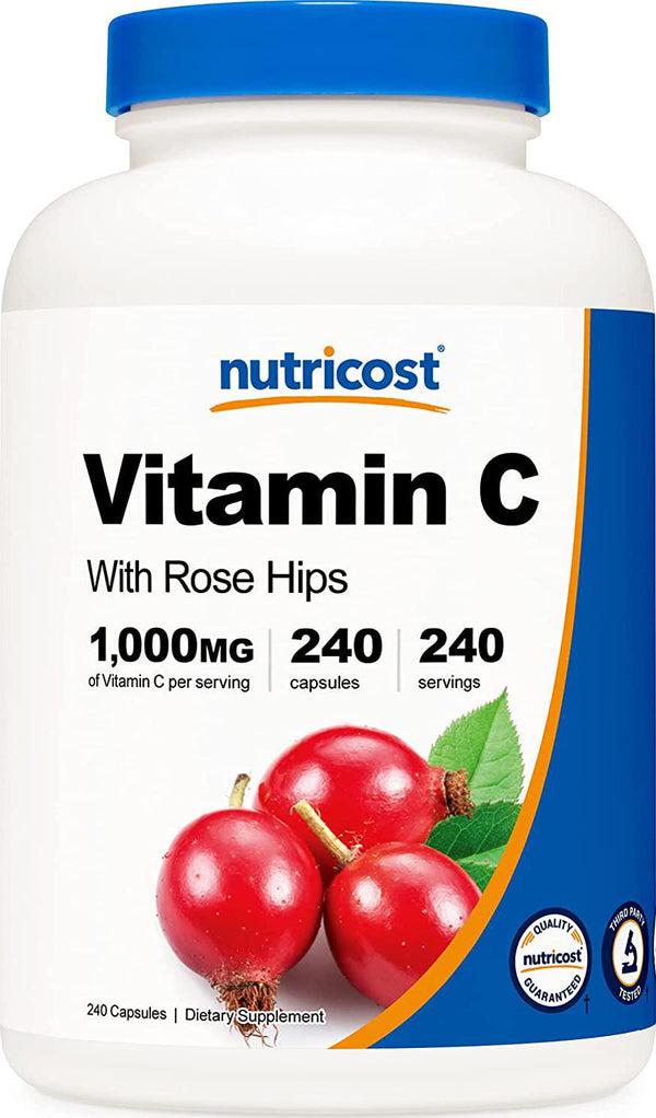 Nutricost Vitamin C With Rose Hips 1025Mg, ules - Premium Non-Gmo, Gluten Free Vitamin C Supplement