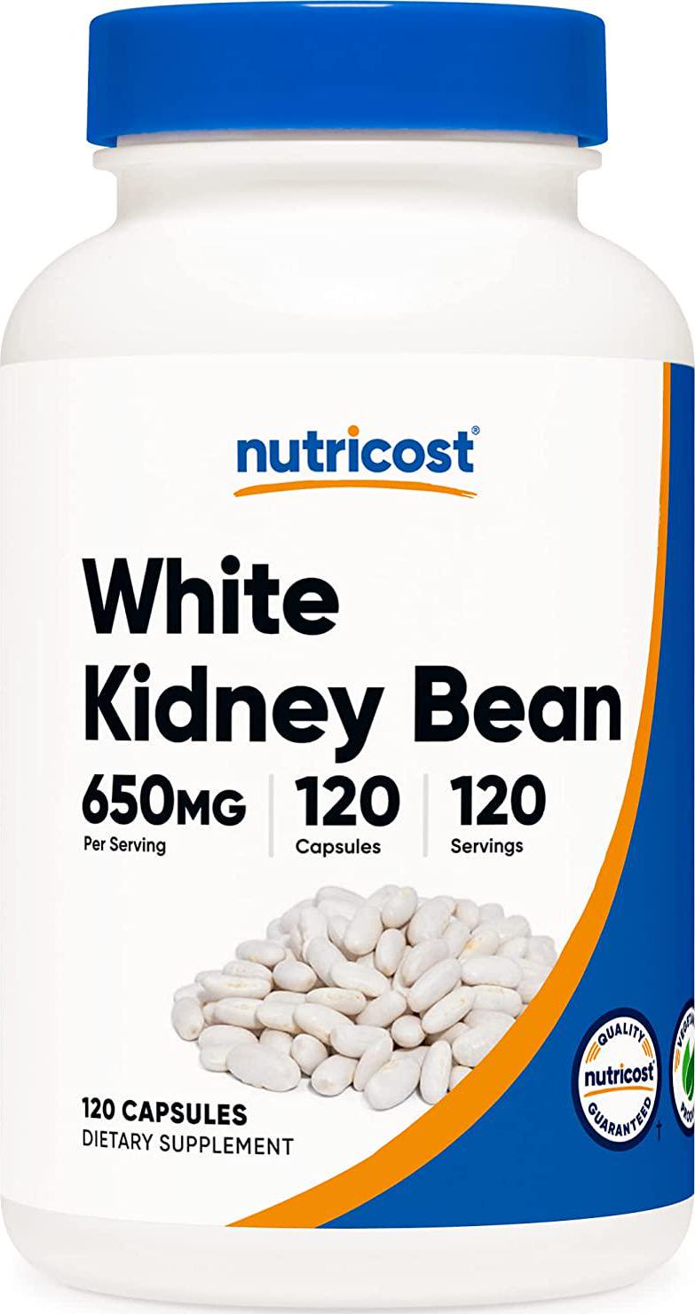 Nutricost White Kidney Beans Capsules 650mg 120 Capsules - Veggie Caps, Gluten Free and Non-GMO