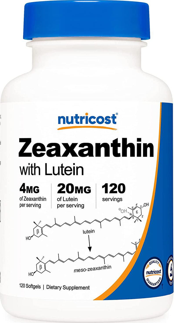 Nutricost Zeaxanthin with Lutein 20mg, 120 Softgels - Potent, Non-GMO, Gluten Free