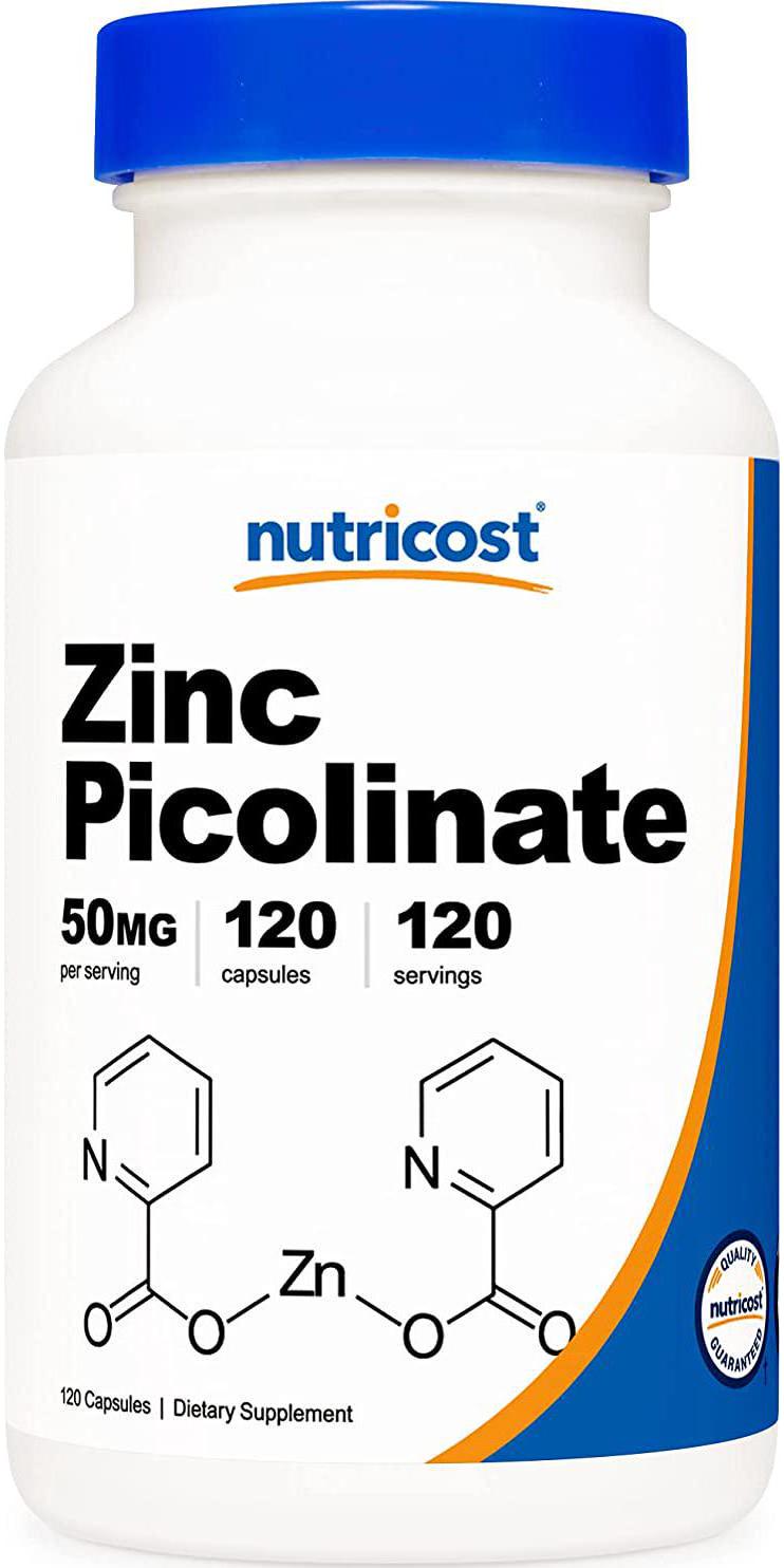 Nutricost Zinc Picolinate 50mg, 120 Veggie Capsules - Gluten Free and Non-GMO