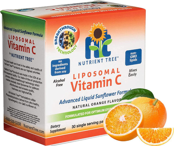 Nutrient Tree Liposomal Vitamin C - 5ml, 30 Packets | 1,000 mg Vitamin C Per Packet | Liposome Encapsulated for Maximum Bioavailability | Professionally Formulated | Non-GMO, Ultra-Potent