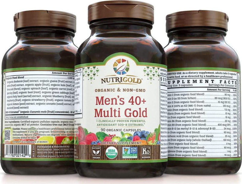 Nutrigold - Men's 40+ Multi Gold Multivitamin - 90 Vegan Capsules