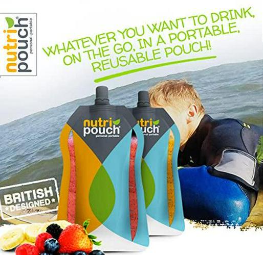 Nutripouch Food and Drink Pouch Container | Sealable, Eco-friendly, | Stores Smoothies, Juices Purees, baby weaning and Protein Shakes | Ideally used with the Nutripouch Drinks Pouch System 10 x 8oz Pack