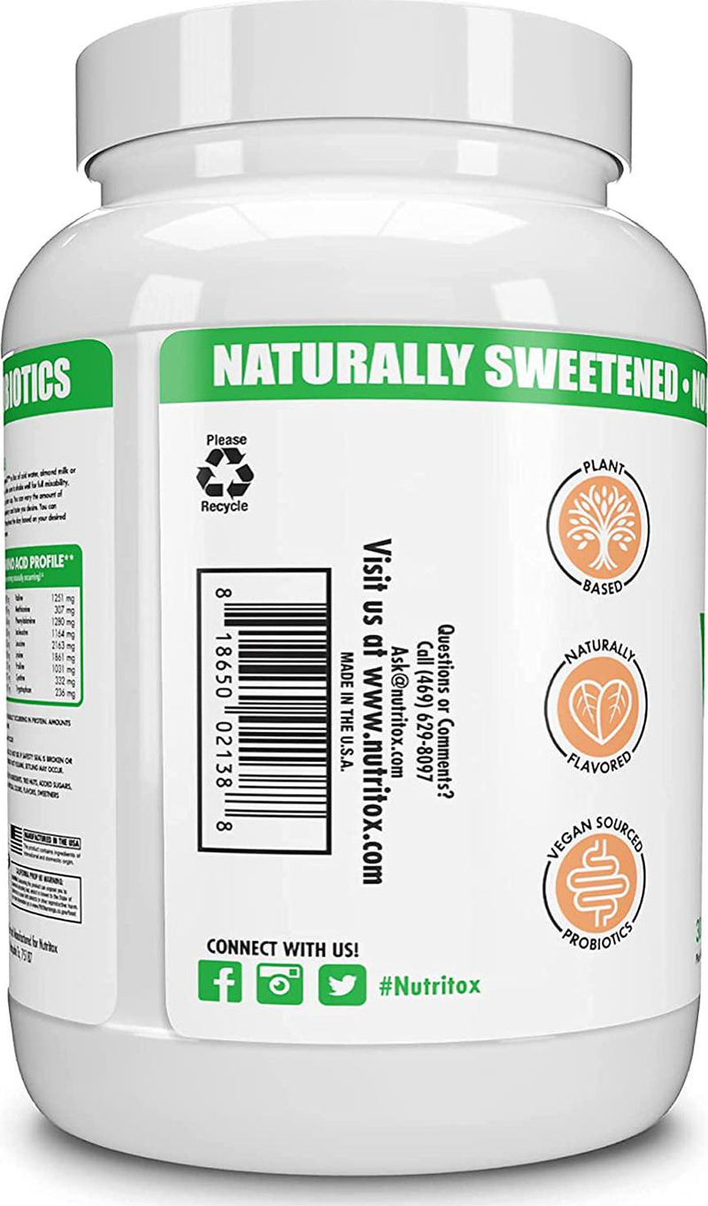 Nutritox Vegan Joy - Plant Based Protein Powder - Cinnamon Butter, 30 Servings