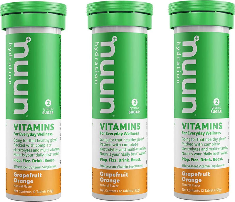 Nuun Vitamins: Grapefruit Orange Daily Hydration Supplement (3 Tubes of 12 Tabs)3