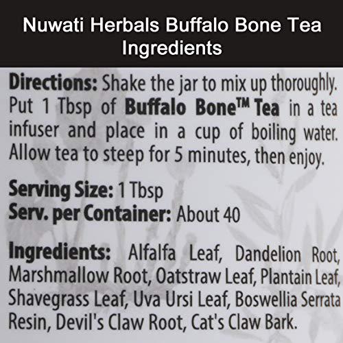 Nuwati Herbals - Buffalo Bone Herbal Tea - Supports The Body's Structure - for Bone, Hair and Skin, 4 Ounces