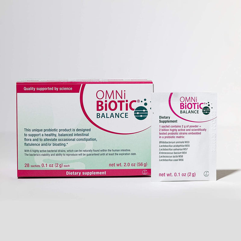 OMNi-BiOTiC Balance Probiotic Immune Support - Bifidobacterium and Lactobacillus - Hypoallergenic - Immune Booster Supplement for Men and Women - Non-GMO (28 Daily Packets)