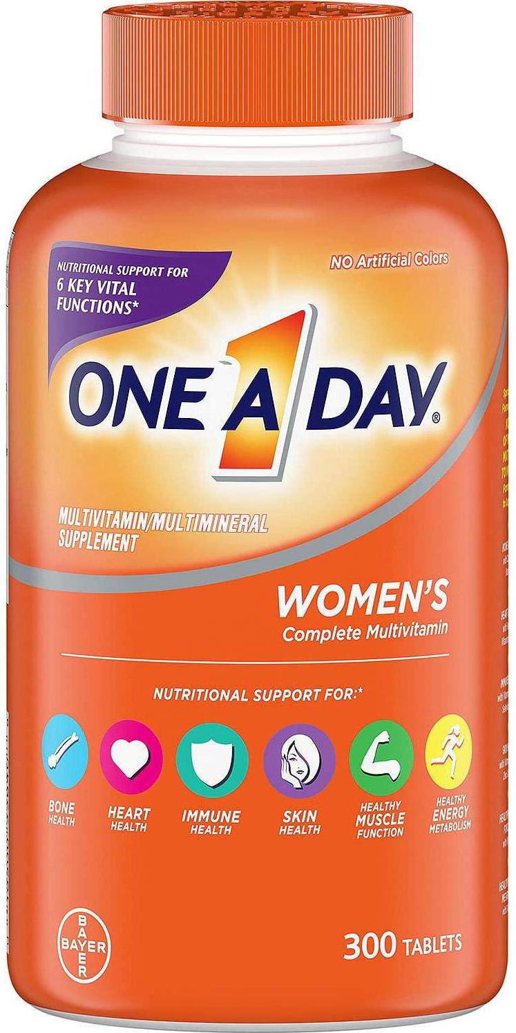 ONE A DAY 120802 Women's Health Formula Multivitamin, B-Vitamins, Multiminerals Supplement, 1 Pack Of 300Count