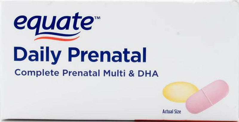 ONLY 1 IN PACK Equate Daily Prenatal Complete Multi With Folic Acid and 200 Mg DHA, 30 Tablets + 30 Softgels