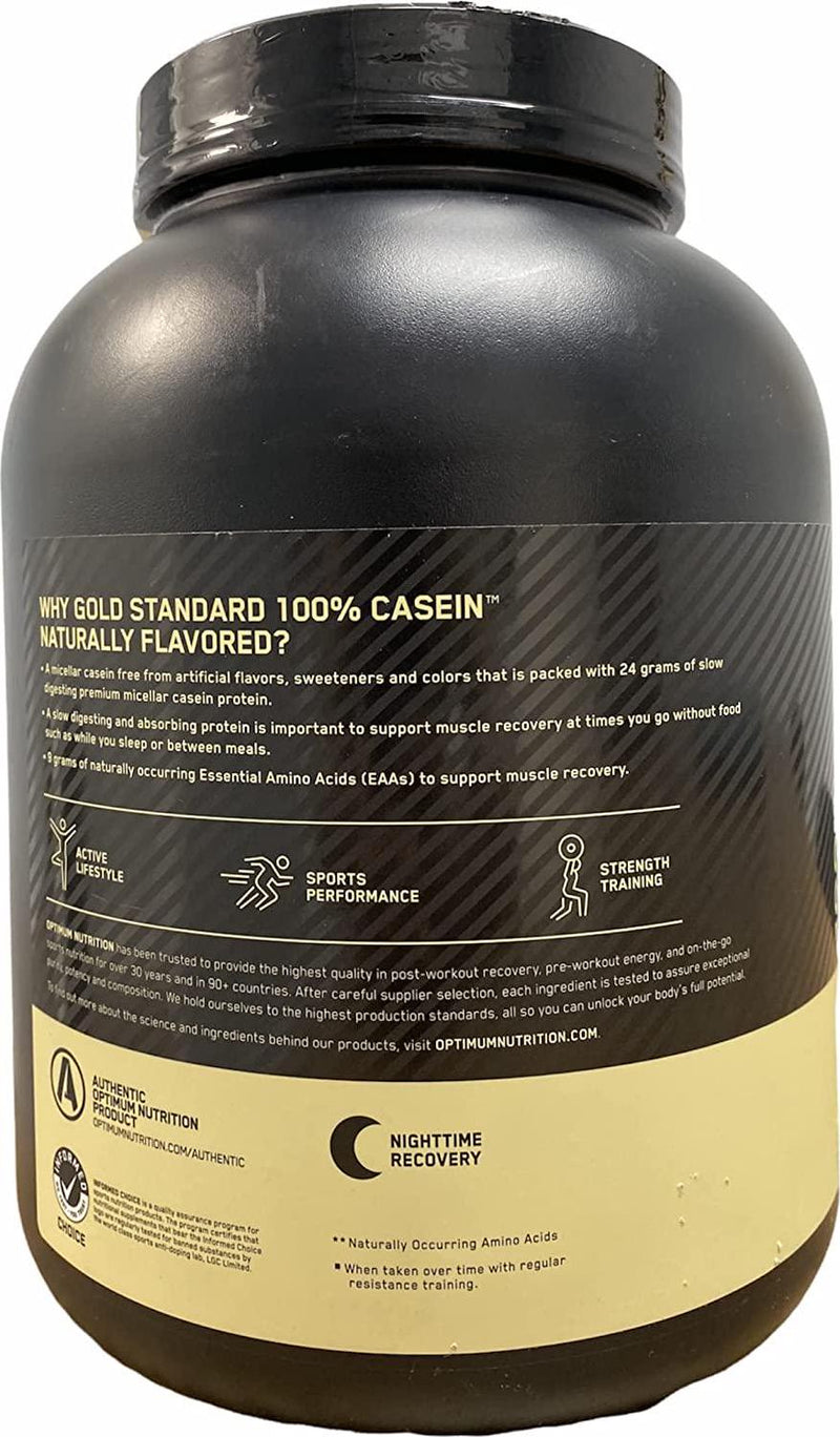 OPTIMUM NUTRITION Gold Standard 100% Casein Protein Powder, Naturally Flavored French Vanilla, 1.81 kg (Pack of 1), 1031836