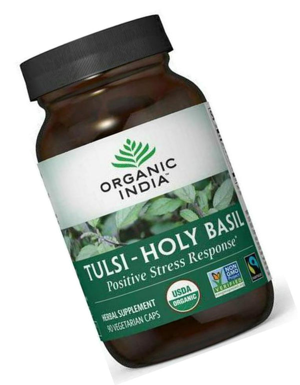 ORGANIC INDIA Tulsi - Holy Basil Supplement - Made with Certified Organic Herbs (Vegetarian Capsules, 90 Count)